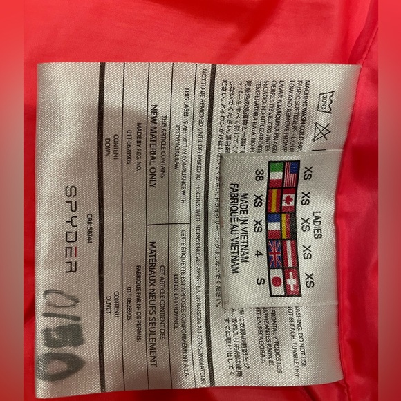 Lady’s black/dark grey Spyder down jacket - Picture 3 of 7